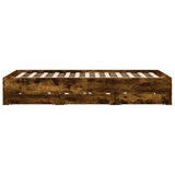 Bed Frame with Drawers without Mattress Smoked Oak 150x200 cm King Size 3207270