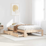 Bed Frame without Mattress 75x190 cm Small Single Solid Wood Pine 3309023
