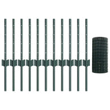Fence with Posts Green 0.4 x 25 m Steel 3336004