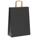 Paper Bags 250 pcs with Handles Black 26x12x35 cm 4101870