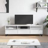 TV Cabinet High Gloss White 150x30x44.5 cm Engineered Wood 831302
