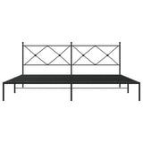 Bed Frame Black Powder-Coated Steel Double Bed Bed Frame 376508