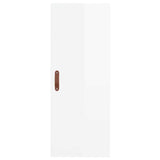 Highboard High Gloss White 34.5x34x180 cm Engineered Wood 3198891