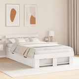 Bed Frame with Headboard White 120 x 200 cm Solid Pine Wood 3382278