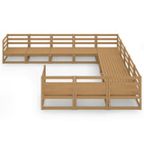 11 Piece Garden Lounge Set Solid Pinewood 3076017