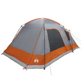 Cabin Tent Grey and Orange 12-Person Polyester and Steel 42028573