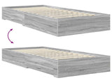Bed Frame with Drawer Grey Sonoma 90 x 200 cm Engineered Wood 3412017