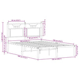 Bed Frame without Mattress Smoked Oak 120x190 cm Small Double Engineered Wood 4106740