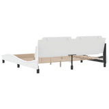 Bed Frame without Mattress "Zadar" White 200x200 cm Faux Leather 3208206