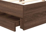 Bed Frame with Drawer Brown Oak 140 x 190 cm Engineer Wood 3413011