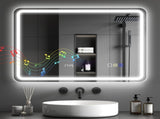 80 x 60 cm Bluetooth Bathroom Mirror - Silver-Tone T3398P343305