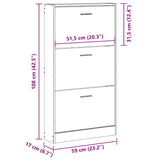 Shoe Cabinet Black 59x17x108 cm Engineered Wood 342528
