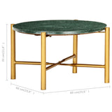 Coffee Table Green 60x60x35 cm Real Stone with Marble Texture 286450