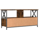TV Cabinet Smoked Oak 90x33x45 cm Engineered Wood&Iron 831795