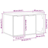Cat Litter Box Enclosure Artisian Oak 60x40x40 cm Engineered Wood 857732