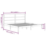 Bed Frame Black Solid Pine Wood 200x200 cm Durable Bed Frame 3104177