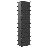 Shoe Rack Black Polypropylene, Steel Tall Shoe Rack Rectangular 340560