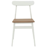 Dining Chair 2 pcs White and Natural 43 x 44.5 x 77 cm 42020488