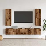 Wall Mounted TV cabinets 5 pcs Old Wood Engineered Wood 3328959