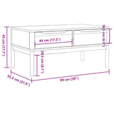 Coffee Table FLORO White 99x55.5x45 cm Solid Pine Wood 374018