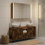 Bathroom Cabinet Set 4 pcs Smoked Oak Engineered Wood 3406347