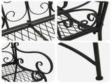 Garden Bench 2-Seater 114 x 56.5 x 90 cm Steel Black 42029538
