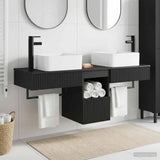 Bathroom Furniture Set 3 pcs Black Engineered Wood 3405598