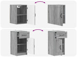 3 Piece Bathroom Cabinet Set UTRECHT Grey Sonoma 3417816