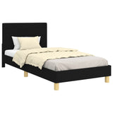 Children's Bed Frame with Headboard Black 90 x 190 cm Fabric 42010996
