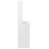Desk with Shelf High Gloss White 110x45x157 cm Engineered Wood 800393
