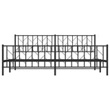 Metal Bed Frame without Mattress with Footboard Black 200x200cm 374462