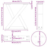 Coffee Table Legs 2 pcs Black 40x cm Steel 4012680