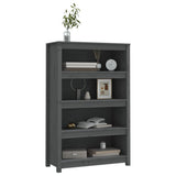 Book Cabinet Grey 80x35x126 cm Solid Wood Pine 821686