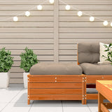 Garden Footstool with Cushion Wax Brown Solid Wood Pine 844928