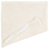 Cushion Cover 12 pcs HEERLEN Cream 45 x 45 cm Corduroy 910395