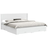 Bed Frame with Storage and Headboard White Engineered Wood 3414437