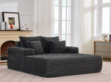 Chaise Lounge Chair Indoor, Plush Faux Fur Sleeper Sofa Couch Bed with Pillows & Wide Armrests, W5807P531941