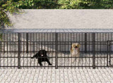 Outdoor Dog Kennel with Roof Steel 13.14 m 3124612