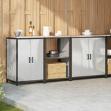 Kitchen Storage Set HATTEM 3 pcs Silver Stainless Steel 3392705