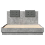 Bed Frame with LED without Mattress Concrete Grey 120x200 cm 3210020