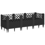 Garden Planter with Pegs Black 123.5x43.5x43.5 cm PP 368017