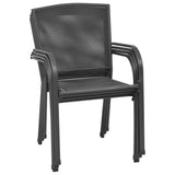 Outdoor Chair Set of 4 Anthracite Steel Medium Stackable 310154