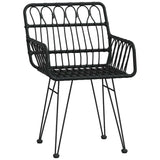 Garden Dining Set 5 pcs Black Powder-Coated Steel 3379185