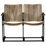 2-Seater Bench Solid Mango Wood and Steel 244954