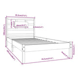 Bed Frame without Mattress White 90x200 cm Solid Wood 3105651