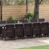 Garden Dining Set with Cushions with Cushion 17 pcs Brown PP 3378661