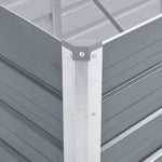 Garden Raised Bed Galvanised Steel 320x80x77 cm Grey 44844