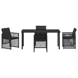 Garden Dining Set 5 pcs Black Poly Rattan 3380623