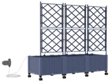 Garden Planter with Irrigation&Wheels 3 pcs Grey PP 3423093