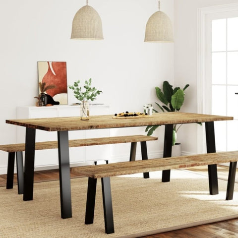 ZNTS Dining Table 200x90x75 cm Solid Wood Acacia 353299